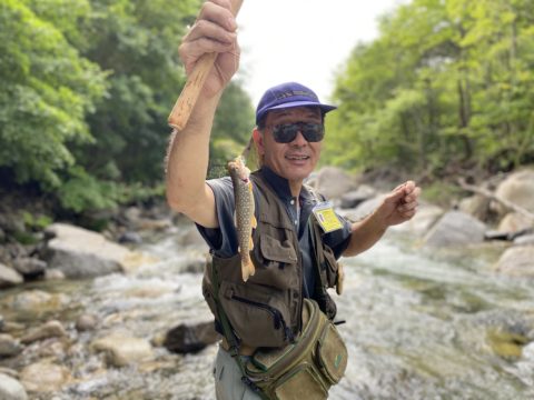 テンカラで釣れた岩魚